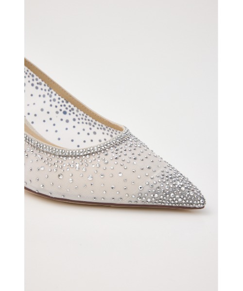 STACCATO フラットシューズ シースルー リボン キラキラ グレー STACCATO パンプス キャリーシースルーパンプス : ZOZOTOWN
