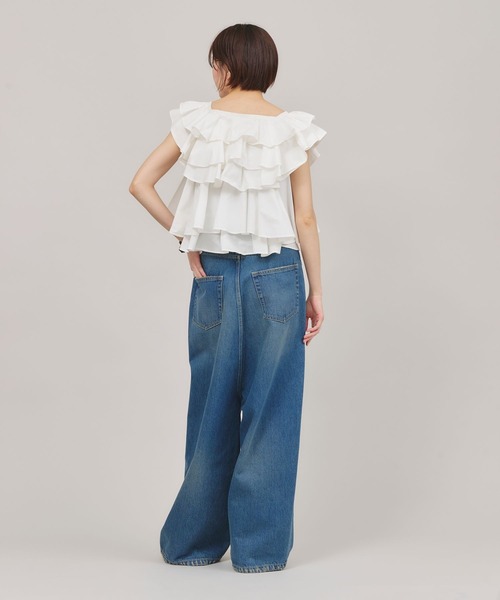 トップス Curensology poplin ruffle blouse Curensology poplin ruffle blouse - メルカリ