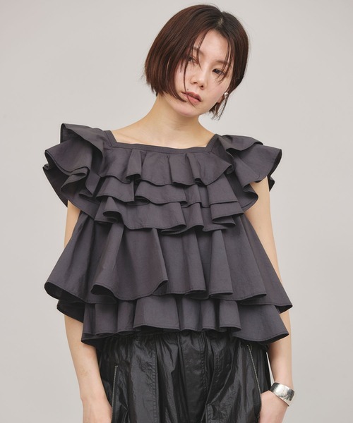 ポプリンラッフルブラウス Curensology｜ポプリンラッフルブラウス | Rakuten Fashion(楽天
