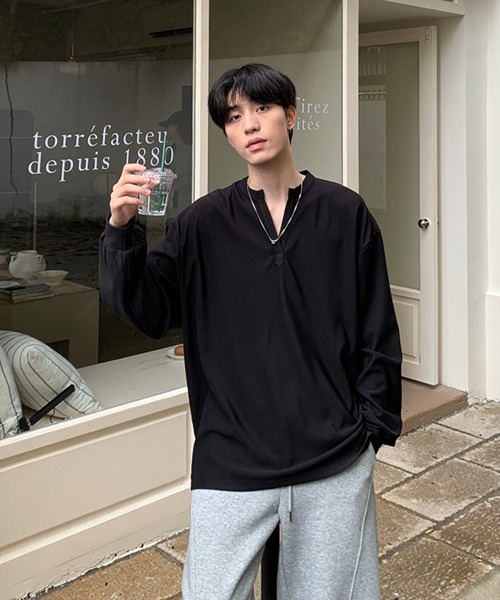NOWLE（ノウル） tシャツ 「NOWLE」リラックスフィット キーネック