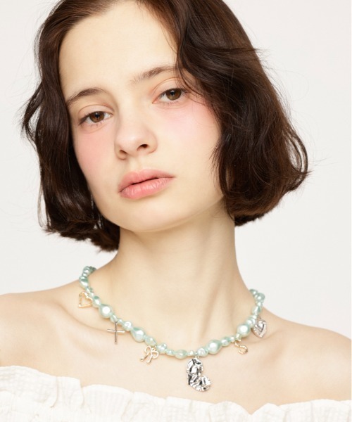 チャームxパールの組合せ♪ LV ブーミング パールネックレス 取り替えチャーム付き パールネックレス ネックレス・ペンダント