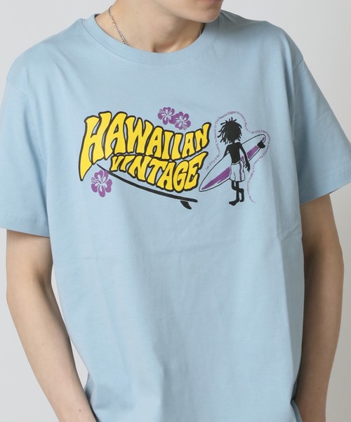メンズ ラウンドネックパネルトリミング ビンテージ 半袖Tシャツ Underdog メンズ・ヘンリーネック 半袖 Tシャツ_39812_ss24
