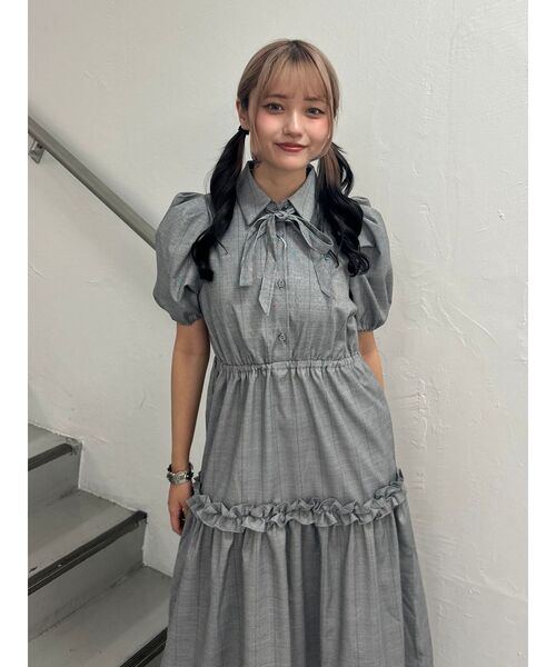 jouetie（ジュエティ） ワンピース ヘムフリルチェックロングシャツ