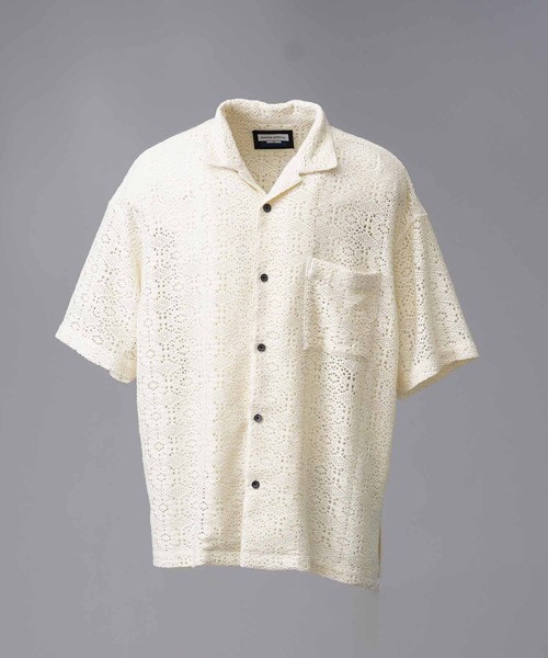 MAISON SPECIAL シャツ 「UNISEX」Crochet Like Mesh Prime-Over