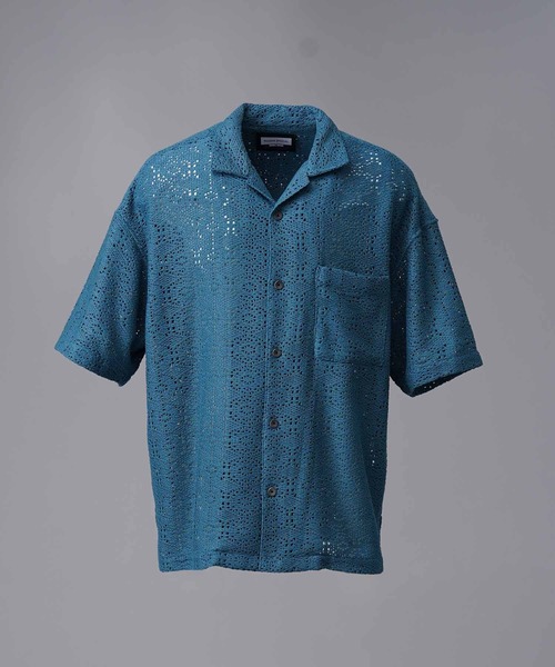 完売　2024 SSクロシェライクメッシュプライムオーバーショートスリーブシャツ UNISEX》Crochet Like Mesh Prime-Over Short Sleeve Shirt