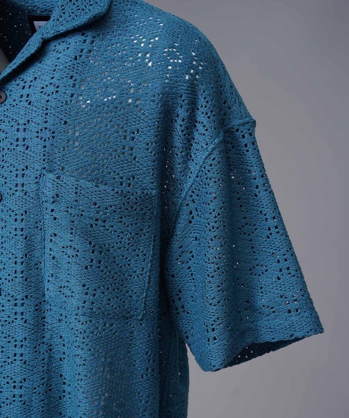 MAISON SPECIAL シャツ 「UNISEX」Crochet Like Mesh Prime-Over