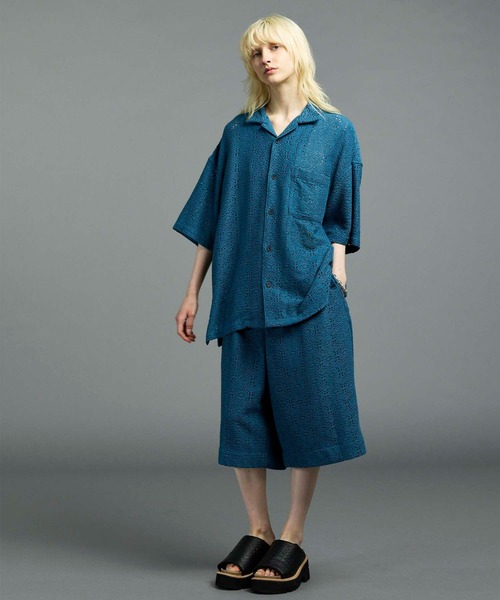 MAISON SPECIAL シャツ 「UNISEX」Crochet Like Mesh Prime-Over