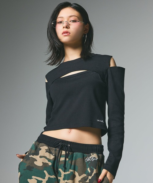 tシャツ CUT OUT L/S COMPACT TOP レディース