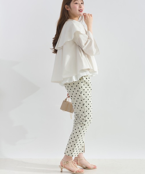 「PICCIN PERLA」 長袖ブラウス M ベージュ レディース 140700-def.jpg