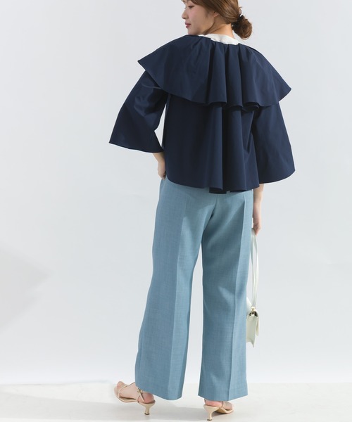 PICCIN PERLA ブラウス シャツ 撥水ビッグカラーブラウス レディース
