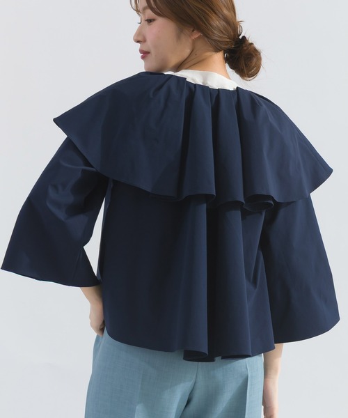 PICCIN PERLA ブラウス シャツ 撥水ビッグカラーブラウス レディース