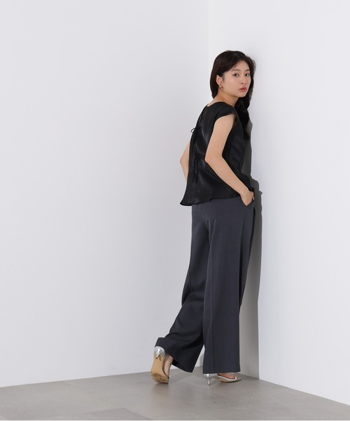 「N.（N. Natural Beauty Basic）」 半袖ブラウス MEDIUM ブラック レディース N.Natural Beauty Basic ブラウス シャツ バックリボンシアー