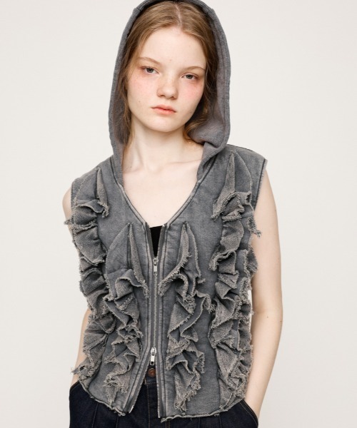 激安店舗 tシャツ SLY FRONT フリル フロントジップ TOPS FRILL ZIP トップス