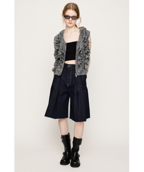 SLY tシャツ FRONT ZIP FRILL TOPS フロントジップ フリル