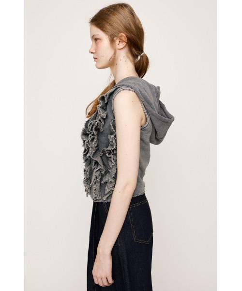SLY tシャツ FRONT ZIP FRILL TOPS フロントジップ フリル