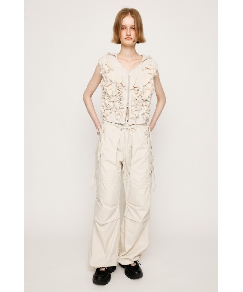 SLY tシャツ FRONT ZIP FRILL TOPS フロントジップ フリル
