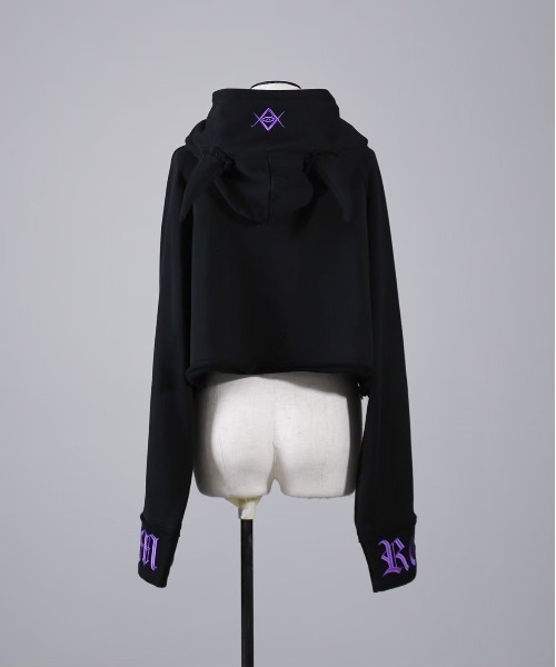 REFLEM◆パーカー/FREE/コットン/BLK/4037400100 REFLEM 「REFLEM」 ジップアップパーカー FREE ブラック