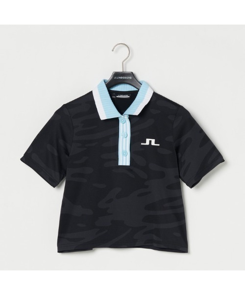 ブラウス シャツ 「J.LINDEBERG/GOLF」ジャガードジャージ半袖ポロ レディース