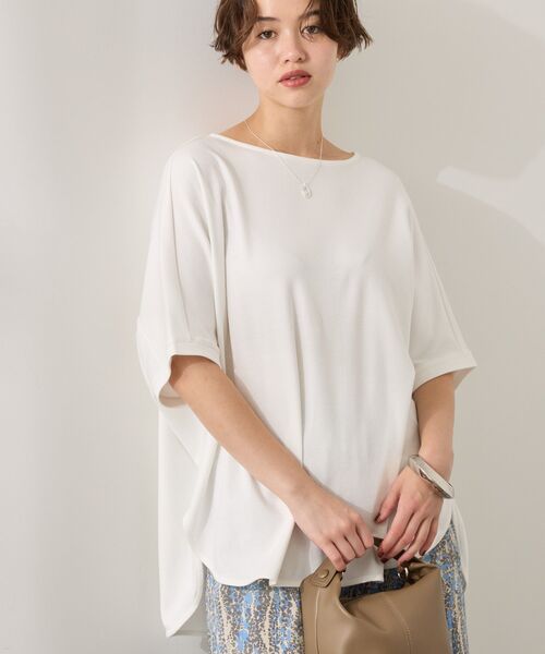 tシャツ 「接触冷感」裾フレアプルオーバー レディース AMERICAN HOLIC tシャツ 接触冷感スムースニュアンスロングプル