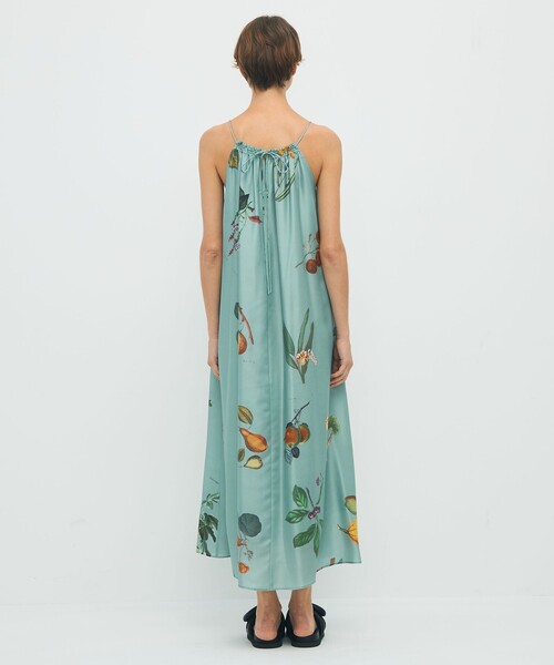 美品☆CABaN キャミソールワンピース CABaN ワンピース シルク Green Showerプリント キャミソール