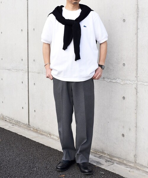 「LACOSTE」 半袖Tシャツ SMALL ホワイト メンズ