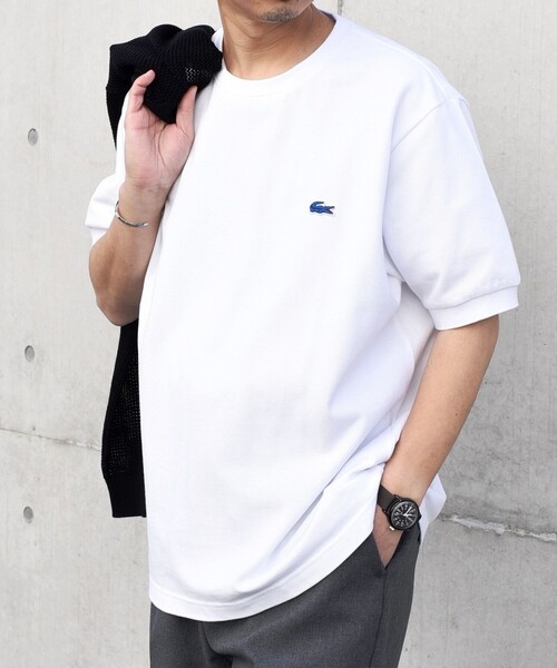 「LACOSTE」 半袖Tシャツ SMALL ホワイト メンズ