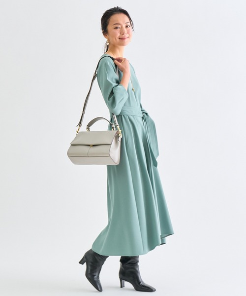ANAYI 「ANAYI」 7分袖ワンピース 36 ライトグレー レディース
