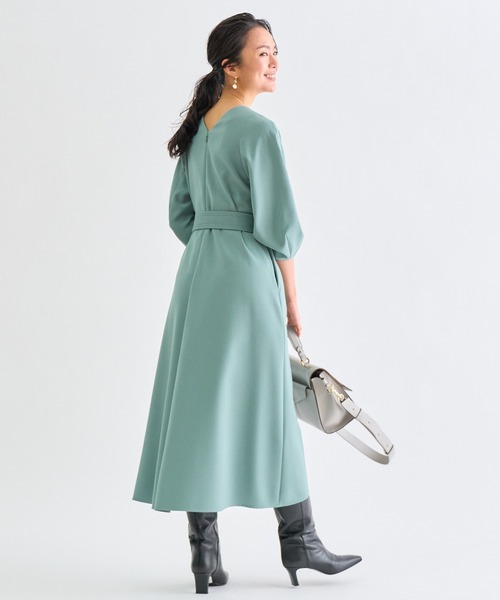 美品　ANAYIワンピース　36 ANAYI 「ANAYI」 7分袖ワンピース 36 ライトグレー レディース