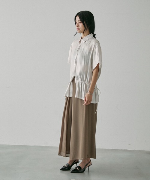 NUJOH スラックス パンツ Pleated Pintuck Half ＆ Pants