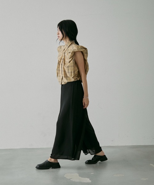 Exclusive cropped half slacks ハーフスラックス CALLNE】2Tuck Wide Straight Half Slacks/2タックワイド