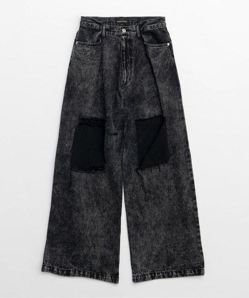 「MAISON SPECIAL」 ダメージ加工デニムパンツ 36 ブルー レディース
