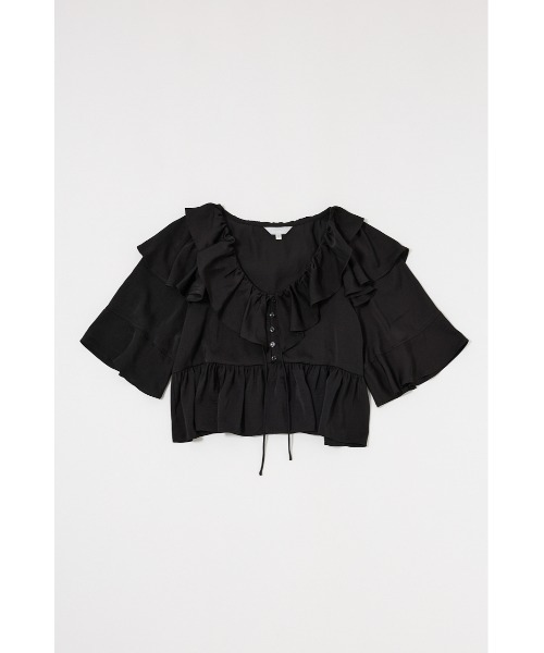 MOUSSY（マウジー） ブラウス シャツ FLOWER PATTERN FRILLS トップス