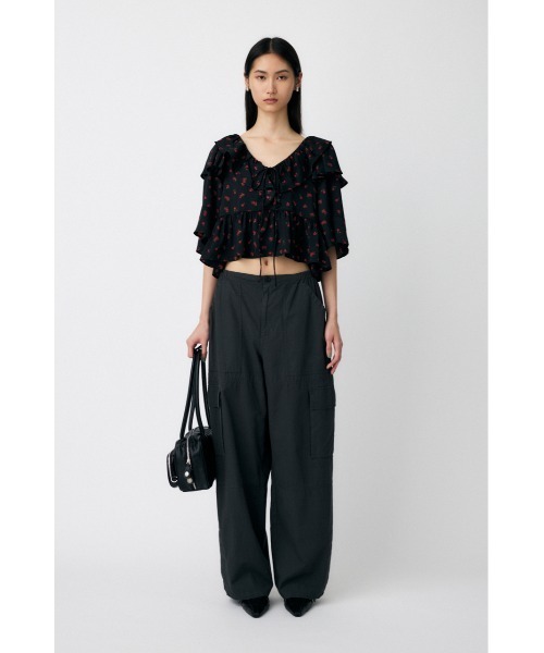 MOUSSY（マウジー） ブラウス シャツ FLOWER PATTERN FRILLS トップス