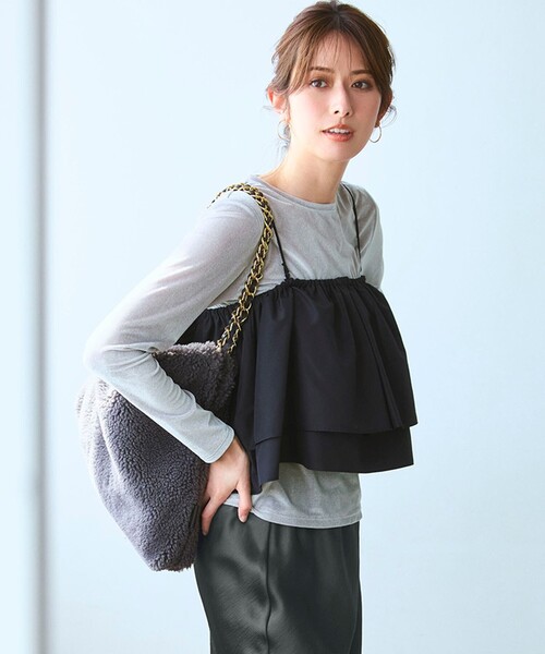 shury シースルー　ロンT 23区（ニジュウサンク） tシャツ 「洗える」シアーベロア ロング