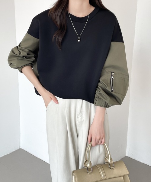 ABITOKYO（アビトーキョー） トレーナー スウェット 異素材スリーブ