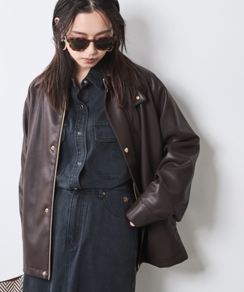 CHIC STYLE（シックスタイル） ブルゾン アウター 合皮ブルゾン