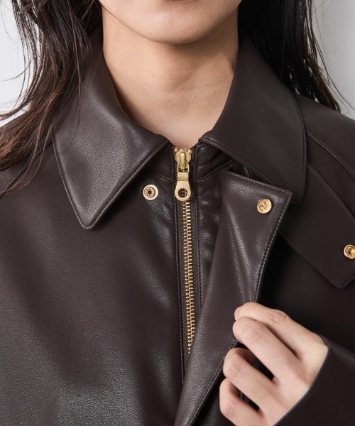 CHIC STYLE（シックスタイル） ブルゾン アウター 合皮ブルゾン
