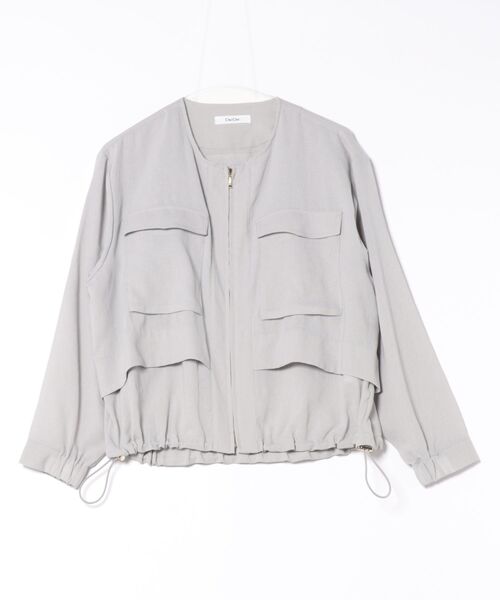 DouDou（ドゥドゥ） ジップアップブルゾン FREE グレー レディース