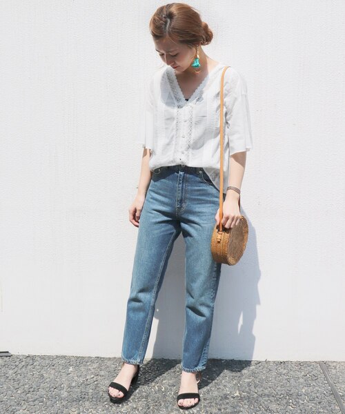 「SLOBE IENA」 半袖ブラウス FREE ブラック レディースの画像2