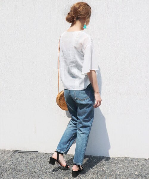 「SLOBE IENA」 半袖ブラウス FREE ブラック レディースの画像5