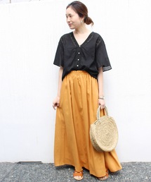 「SLOBE IENA」 半袖ブラウス FREE ブラック レディースの画像6