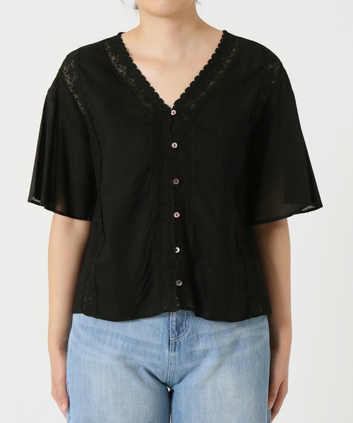 「SLOBE IENA」 半袖ブラウス FREE ブラック レディースの画像7