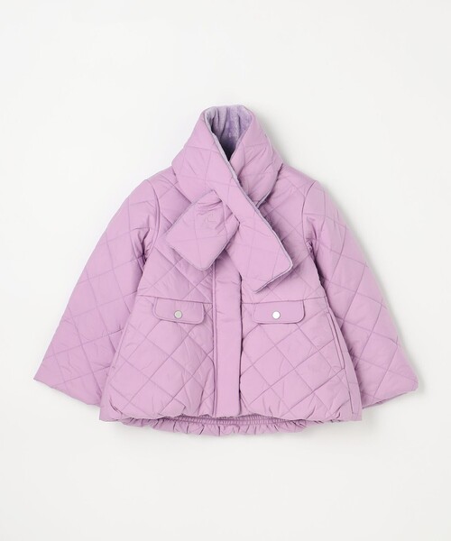 コート アウター 「110-140cm」マフラー付き中綿キルト アウター キッズ 子供服 女の子の画像