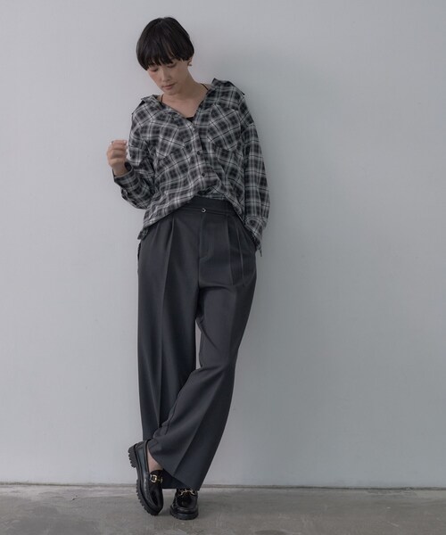 INDIVI GALLEST ブラウス シャツ オンブレチェックシャツ レディース