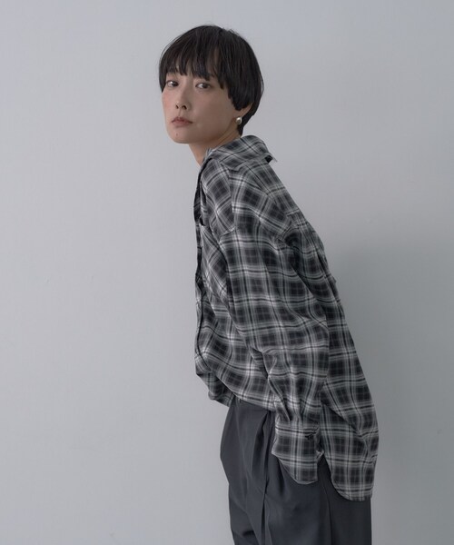 INDIVI GALLEST ブラウス シャツ オンブレチェックシャツ レディース
