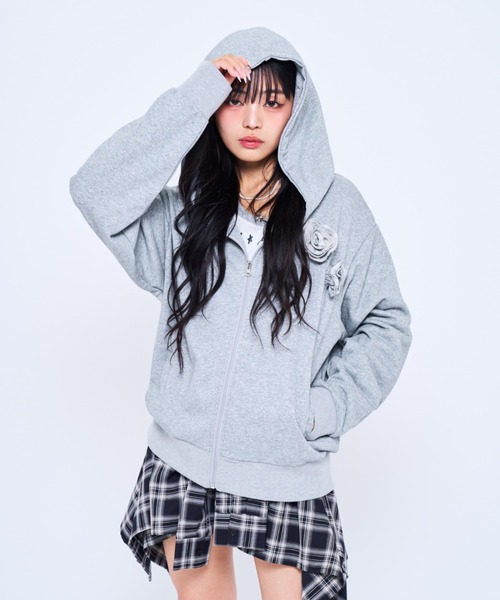 Poly Jam パーカー Rose parker / ローズラメパーカー レディース