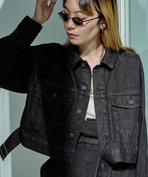 Ezick デニムジャケット FREE ブラック レディース : ZOZOTOWN Yahoo