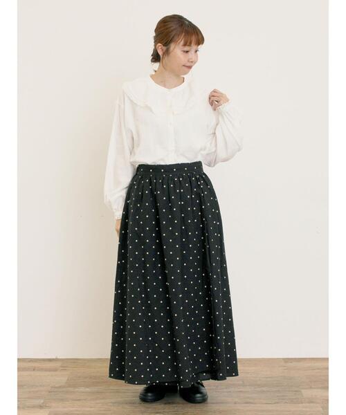 Samansa Mos2（サマンサモスモス） スカート 「Cross×Linen」ラップ風