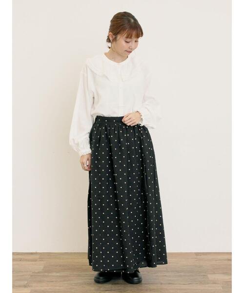 Samansa Mos2（サマンサモスモス） スカート 「Cross×Linen」ラップ風