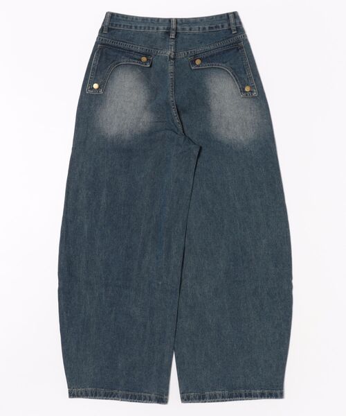 ジーンズ グラフィックステッチ ダメージ加工 デニムパンツ メンズ